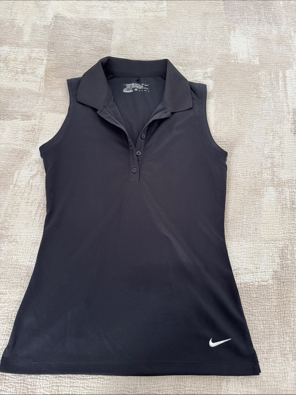 Nike Golf Tour Performance Black Sleeveless Polo Tank